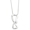 White Ice Sterling Silver 0.02 CT Diamond Interlocking Heart Necklace