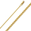 1.5mm 14K Yellow Gold Flat Open Spiga Wheat Chain Necklace 16-22in
