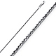 1mm 14K White Gold Square Braided Spiga Wheat Chain Necklace 16-24in thumb 0