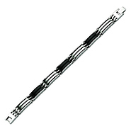Modern Black Acrylic & Polished Stainless Steel Bracelet