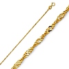 1.2mm 14K Yellow Gold Singapore Chain Necklace 16-22in