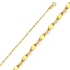 2mm 14K Yellow Gold Flat Mirror Link Chain Necklace 16-20in