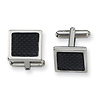 Stainless Steel Black Carbon Fiber Square Cuff Links