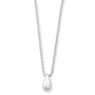 White Ice Raindrop Diamond & Sterling Silver Charm Necklace
