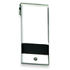 Stainless Steel Black Rubber Money Clip with CZ Accent