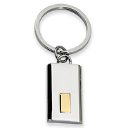 Stainless Steel 24K Gold Plated Polished Key Ring