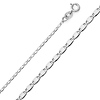 1.3mm 14K White Gold Valentino Chain Necklace 16-22in