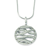 Elliot Skye Cubic Zirconia Round Wave Design Sterling Silver Pendant Necklace