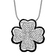 Sterling Silver Micropave Black & White CZ 4-Leaf Clover Necklace - Elliot Skye thumb 0