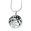 Elliot Skye Sterling Silver Round Wave Black & White CZ Charm Necklace