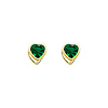 5mm Heart 14K Yellow Gold Emerald CZ May Birthstone Stud Earrings