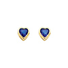 5mm Heart 14K Yellow Gold Sapphire CZ September Birthstone Stud Earrings