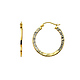 Diamond-Cut Flat Small Hoop Earrings - 14K Yellow Gold 0.8 inch thumb 0