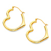 Heart-Shape Medium Hoop Earrings - 14K Yellow Gold