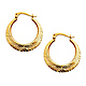 Crescent Crisscross Diamond-Cut Smooth Small Hoop Earrings - 14K Yellow Gold thumb 0