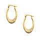 Diamond-Cut Smooth Medium Oval Hoop Earrings -  14K Yellow Gold thumb 0