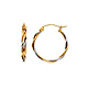 Twisted Small Hoop Earrings - 14K Two-Tone Gold 1.5mm x 0.67 inch thumb 0