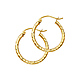 Diamond-Cut Hinged Medium Hoop Earrings - 14K Yellow Gold 2mm x 1 inch thumb 0