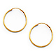 14K Yellow Gold Polished Endless Small Hoop Earrings - 1.5mm x 0.8 inch thumb 0