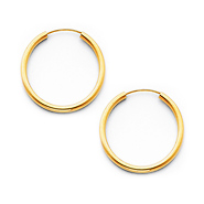 Polished Endless Petite Hoop Earrings - 14K Yellow Gold 2mm x 0.6 inch