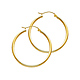 Polished Round Medium Hoop Earrings - 14K Yellow Gold 2mm x 1.38 inch thumb 0