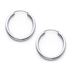 Polished Endless Small Hoop Earrings - 14K White Gold 2mm x 0.7 inch