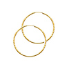 Diamond-Cut Satin Endless Medium Hoop Earrings - 14K Yellow Gold 1.5mm x 1.1 inches
