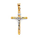 Medium Rod Crucifix Pendant in 14K Two-Tone Gold - Classic thumb 0