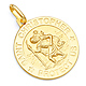 Saint Christopher Round Medal Pendant in 14K Yellow Gold 20mm thumb 0