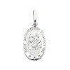 Small Oval 14K White Gold St Christopher Pendant