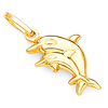 Mother & Child Dolphin Pendant in 14K Yellow Gold - Petite