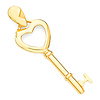 Key to My Heart Pendant in 14K Yellow Gold - Small
