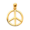 Classic Peace Sign Charm Pendant in 14K Yellow Gold - Petite