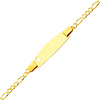 2.5mm 14K Yellow Gold Heart Figaro Link ID Bracelet - Children, Women