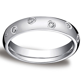 4mm 14K White Gold Eternity Comfort Fit Ring (0.24ctw) (size 6.5)
