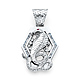 Cobra Snake Pendant with CZ Accents in Sterling Silver (Rhodium) - Medium thumb 0