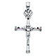 X-Large Irish Crown Glory CZ Crucifix Pendant - Sterling Silver (Rhodium) thumb 0
