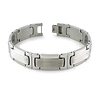 Contemporary Grill Pattern Link Stainless Steel Bracelet