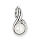 Freshwater Cultured Pearl & Diamond Infinity Pendant - Sterling Silver thumb 0
