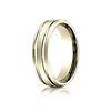 6mm 14K Yellow Gold Parallel Grooves Benchmark Wedding Band
