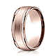 8mm 14K Rose Gold Milgrain Benchmark Wedding Ring thumb 0