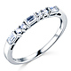 Round & Baguette-Cut CZ Wedding Ring Band in 14K White Gold 0.25ctw thumb 0