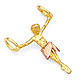 Petite Floating Jesus Body Crucifix Pendant in 14K Two-Tone Gold thumb 0