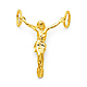 Petite Floating Jesus Body Crucifix Pendant in 14K Yellow Gold thumb 0