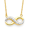 Faceted Hollow Floating Infinity Necklace in 14K Two-Tone Gold