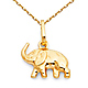 Mini Trumpeting Elephant Charm Necklace with Cable Chain - 14K Yellow Gold 16-20in thumb 0