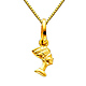 Egyptian Queen Nefertiti Charm Necklace with Box Chain - 14K Yellow Gold (16-22in) thumb 0