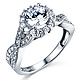 Woven Criss-Cross Halo 1-CT Round-Cut CZ Engagement Ring in 14K White Gold thumb 0