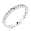 2mm 16-Stone Stackable Round-Cut CZ Wedding Band in 14K White Gold