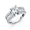 2.75-CT V-Prong Round & Princess-Cut Wedding Ring in 14K White Gold